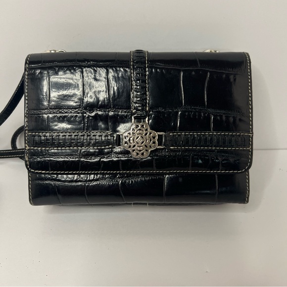 BRIGHTON WOMEN'S Small Cross Body organized Black pre owned - Picture 7 of 14